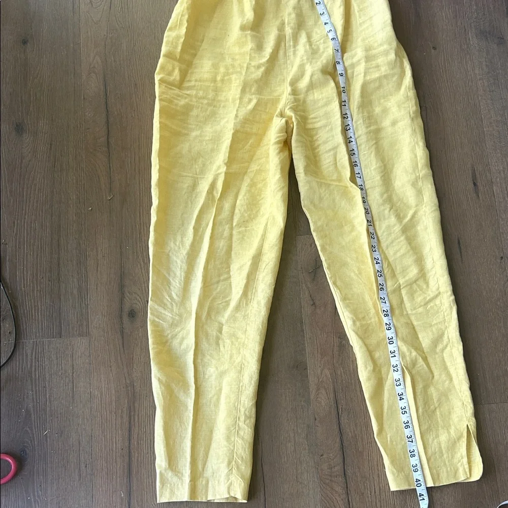 Laura Kieffer Vintage Lightweight Yellow Linen Pants !! Medium